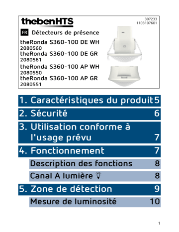 theRonda S360-100 DE GR | theRonda S360-100 DE WH | theRonda S360-100 FLAT DE WH | theRonda S360-100 AP WH | THEBEN theRonda S360-100 AP GR Mode d'emploi | Fixfr