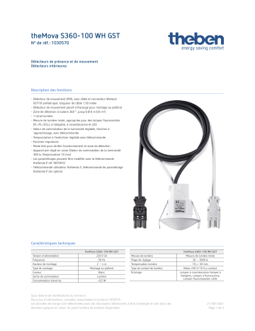 THEBEN theMova S360-100 WH GST Fiche technique | Fixfr