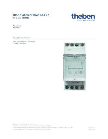 THEBEN Power unit DCF77 Fiche technique | Fixfr