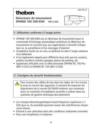 THEBEN SPHINX 105-300 KNX Mode d'emploi | Fixfr