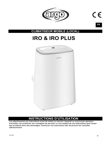 Argo IRO PLUS PORTABLE AIR CONDITIONER Manuel utilisateur | Fixfr