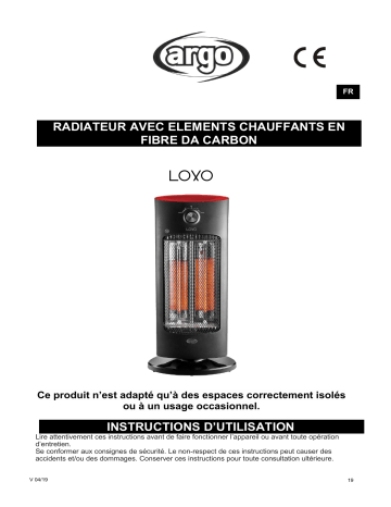 Argo LOXO ELECTRICAL HEATING Manuel utilisateur | Fixfr