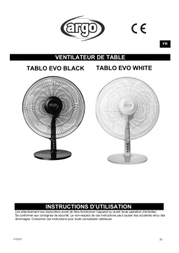 Argo TABLO EVO BLACK FAN Manuel utilisateur