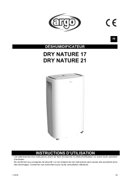 Argo DRY NATURE 21 DEHUMIDIFIER Manuel utilisateur