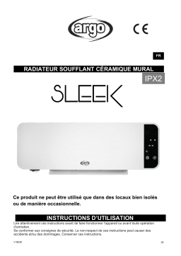 Argo SLEEK ELECTRICAL HEATING Manuel utilisateur