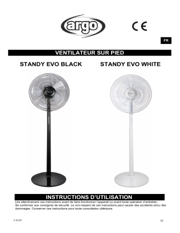 Argo STANDY EVO WHITE FAN Manuel utilisateur | Fixfr