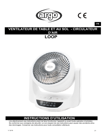 Argo LOOP FAN Manuel utilisateur | Fixfr