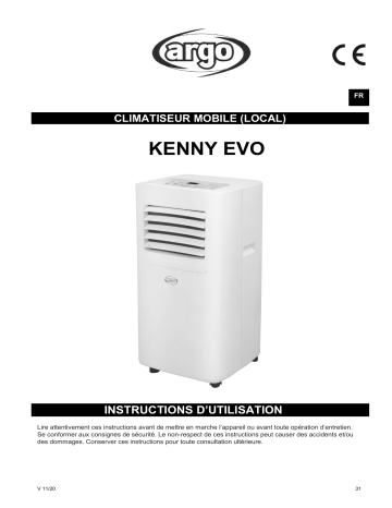 Argo KENNY EVO PORTABLE AIR CONDITIONER Manuel utilisateur | Fixfr