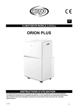 Argo ORION PLUS PORTABLE AIR CONDITIONER Manuel utilisateur