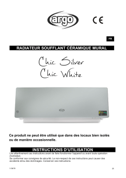 Argo CHIC WHITE ELECTRICAL HEATING Manuel utilisateur