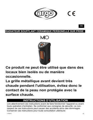 Argo MIO ELECTRICAL HEATING Manuel utilisateur | Fixfr