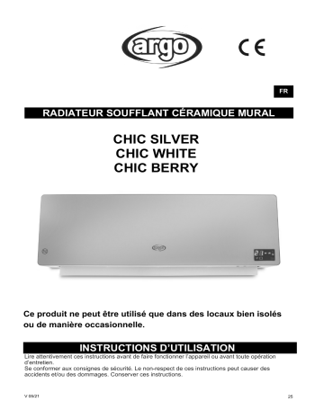 Argo CHIC BERRY ELECTRICAL HEATING Manuel utilisateur | Fixfr