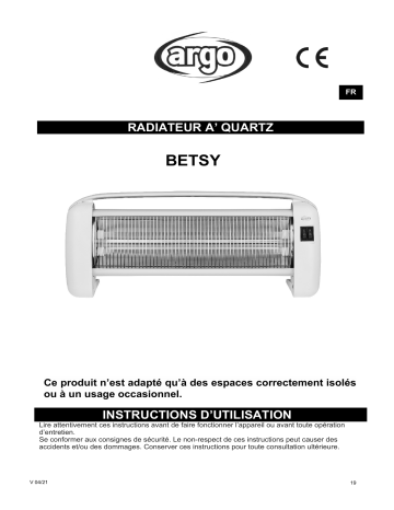 Argo BETSY ELECTRICAL HEATING Manuel utilisateur | Fixfr