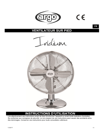 Argo IRIDIUM FAN Manuel utilisateur | Fixfr