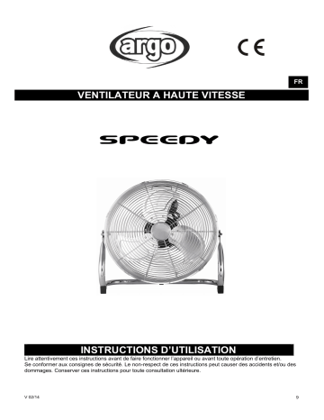 Argo SPEEDY FAN Manuel utilisateur | Fixfr