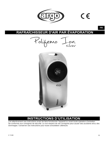 Argo POLIFEMO ION SILVER AIR COOLER Manuel utilisateur | Fixfr