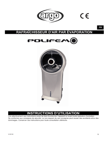 Argo POLIFEMO AIR COOLER Manuel utilisateur | Fixfr