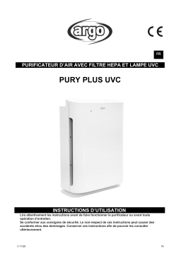 Argo PURY PLUS UVC AIR PURIFIER Manuel utilisateur