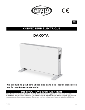 Argo DAKOTA ELECTRICAL HEATING Manuel utilisateur | Fixfr