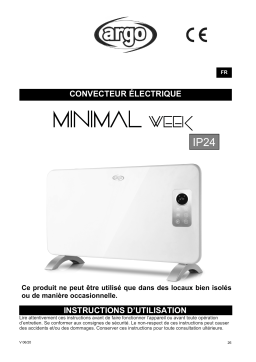 Argo MINIMAL WEEK ELECTRICAL HEATING Manuel utilisateur