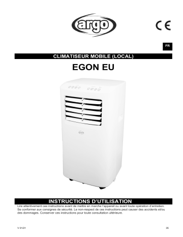 Argo EGON EU PORTABLE AIR CONDITIONER Manuel utilisateur | Fixfr