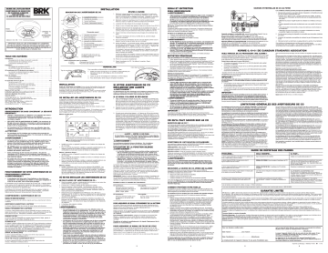 BRK CO250RVA RV Approved Battery Powered CO Alarm Manuel utilisateur | Fixfr