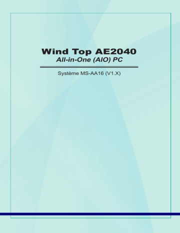 MSI MS-AA16 Wind Top AE2040 Manuel du propriétaire | Fixfr