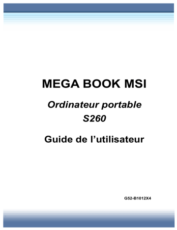 MSI MS-1012 S260 Manuel du propriétaire | Fixfr