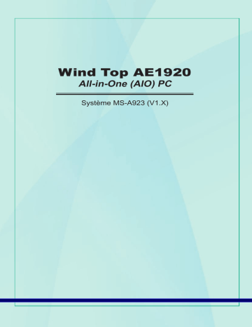 MSI MS-A923 Wind Top AE1921 Manuel du propriétaire | Fixfr