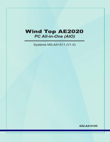 MSI MS-AE1511 Wind Top AE2020 Manuel du propriétaire | Fixfr