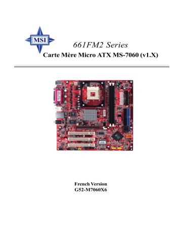 MSI MS-7060 661FM2-V LSR / ILSR Manuel du propriétaire | Fixfr