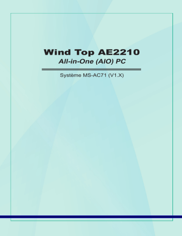 MSI MS-AC71 Wind Top AE2210 Manuel du propriétaire | Fixfr