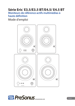 PRESONUS Eris E3.5 Active Media Reference Monitors Manuel du propriétaire