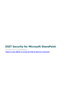 ESET Security for Microsoft SharePoint 8.0 Manuel du propriétaire