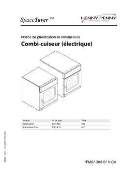 Henny Penny Electric Space$aver Combioven Installation manuel