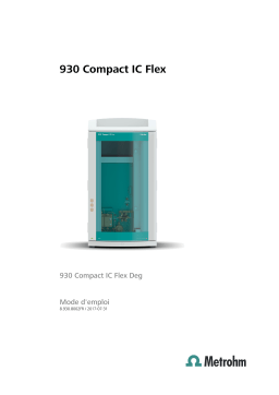 Metrohm 930 Compact IC Flex Deg Manuel du propriétaire