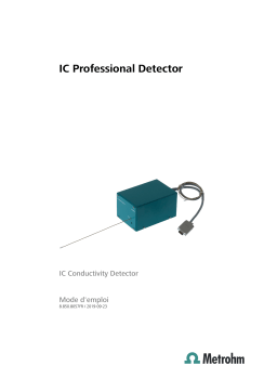 Metrohm IC Conductivity Detector Manuel du propriétaire