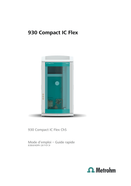 Metrohm 930 Compact IC Flex ChS Mode d'emploi