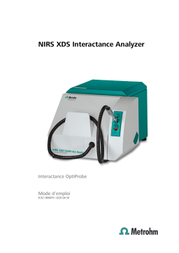 Metrohm NIRS XDS Interactance OptiProbe Module Manuel du propriétaire