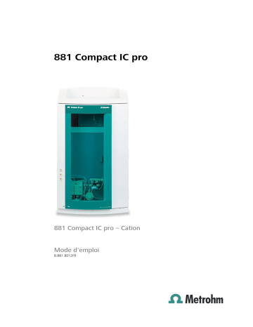 Metrohm 881 Compact IC pro Manuel du propriétaire | Fixfr