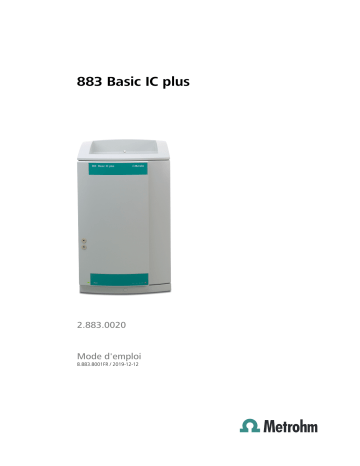 Metrohm 883 Basic IC plus Manuel du propriétaire | Fixfr