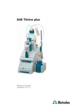 Metrohm Titropackage plus Manuel du propriétaire