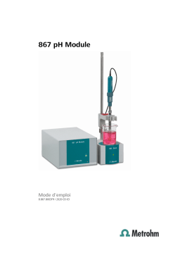 Metrohm 867 pH Module Manuel du propriétaire