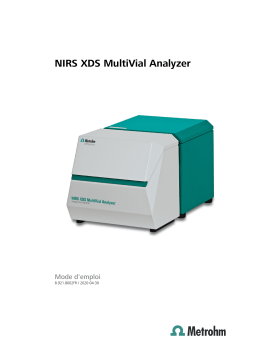 Metrohm NIRS XDS MultiVial Analyzer Manuel du propriétaire