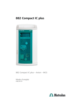 Metrohm 882 Compact IC plus Manuel du propriétaire