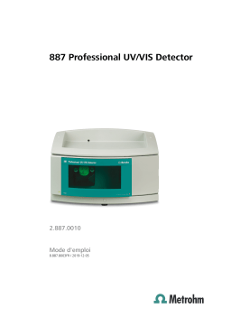 Metrohm 887 Professional UV/VIS Detector Manuel du propriétaire