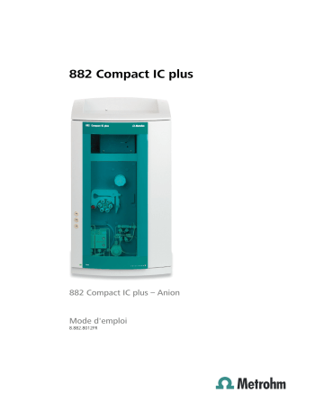 Metrohm 882 Compact IC plus Manuel du propriétaire | Fixfr