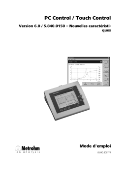 Metrohm 840 Touch Control Manuel du propriétaire