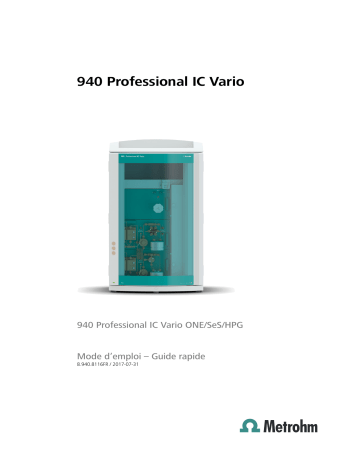Metrohm 940 Professional IC Vario ONE/SeS/HPG Mode d'emploi | Fixfr