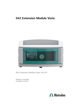 Metrohm 942 Extension Module Vario ChS/PP Manuel du propriétaire